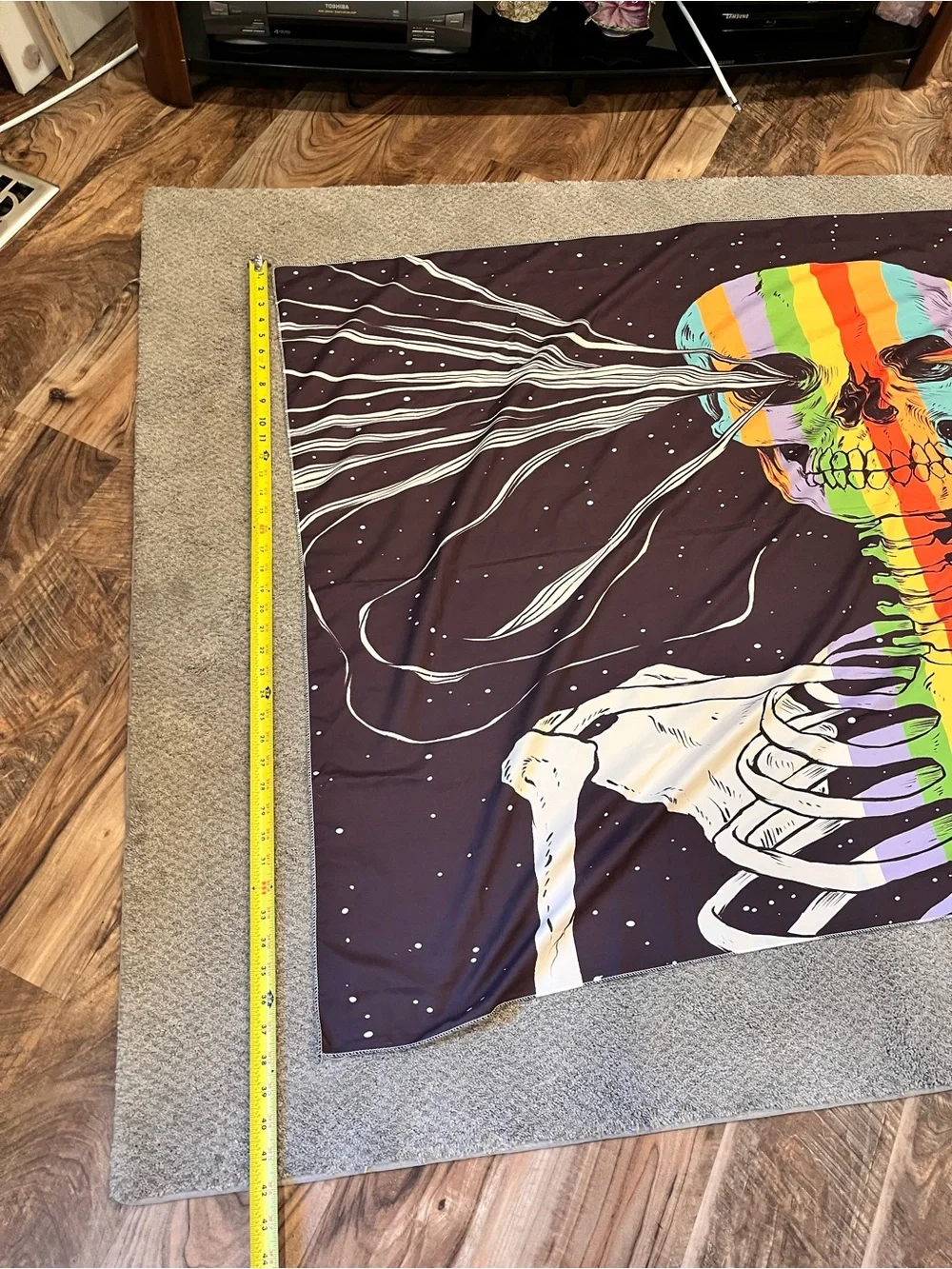 Psychedelic Rainbow Skull Tapestry